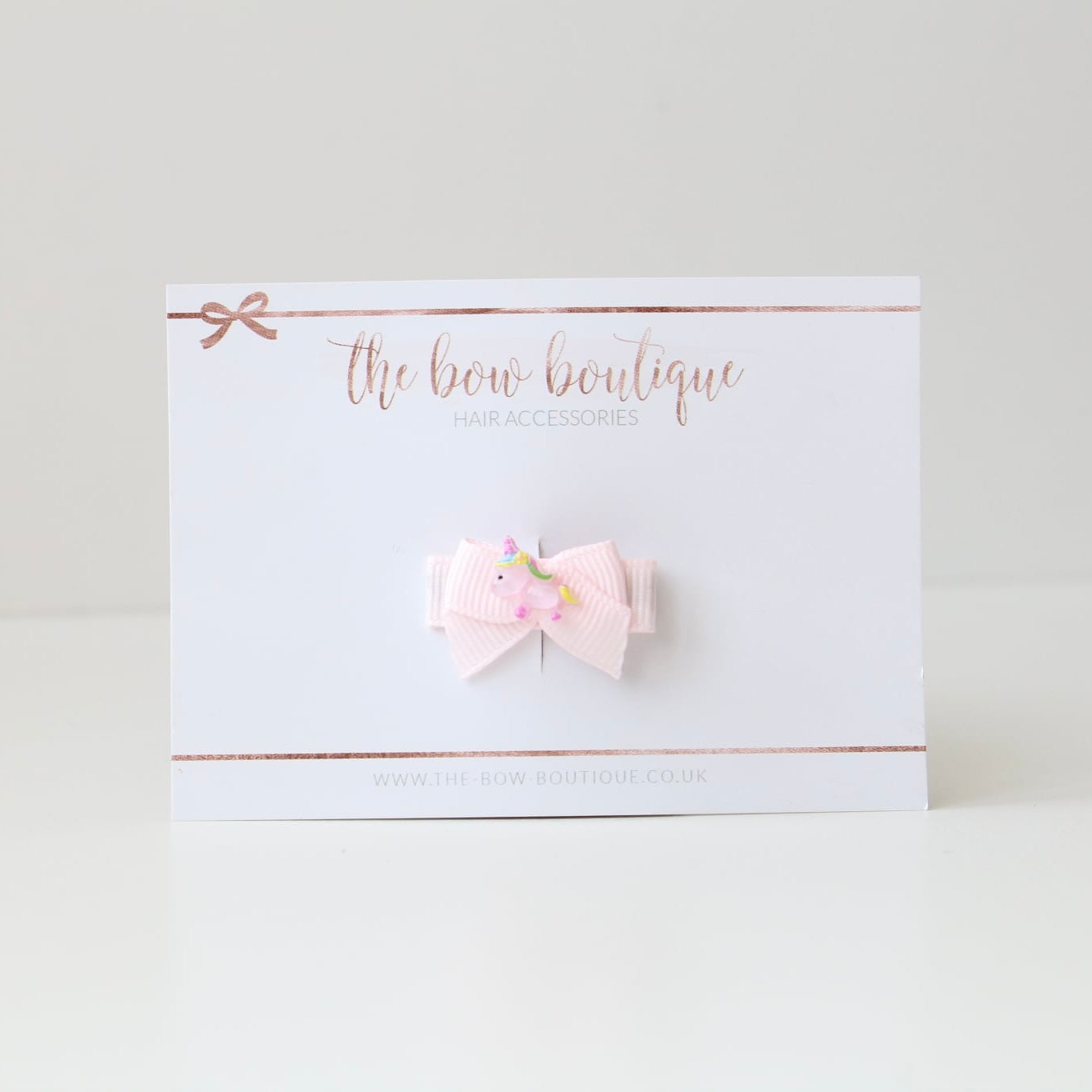 Darling petite unicorn bow | Pink | Clip or bobble