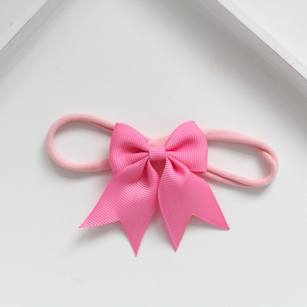Short tail pinch ribbon bow headbands | 28 colours