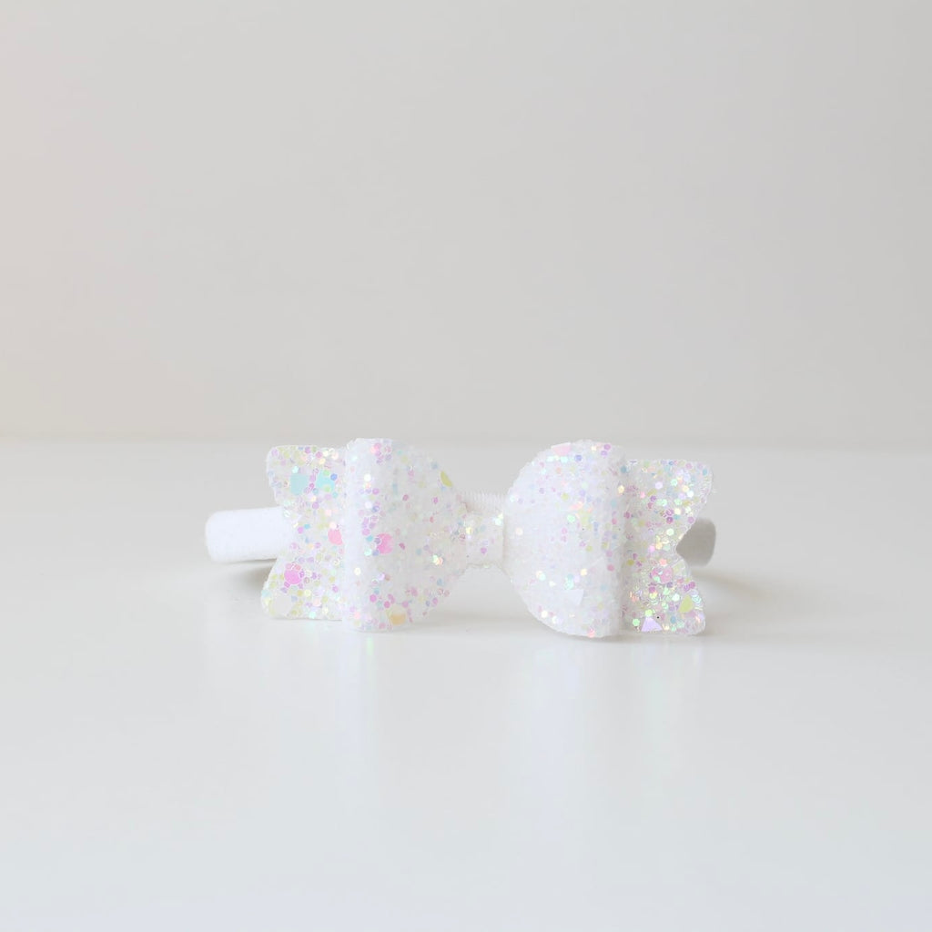 Small chunky glitter bows | 22 Colours | Clip or headband