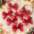 Christmas red tulle bow | Clip or headband