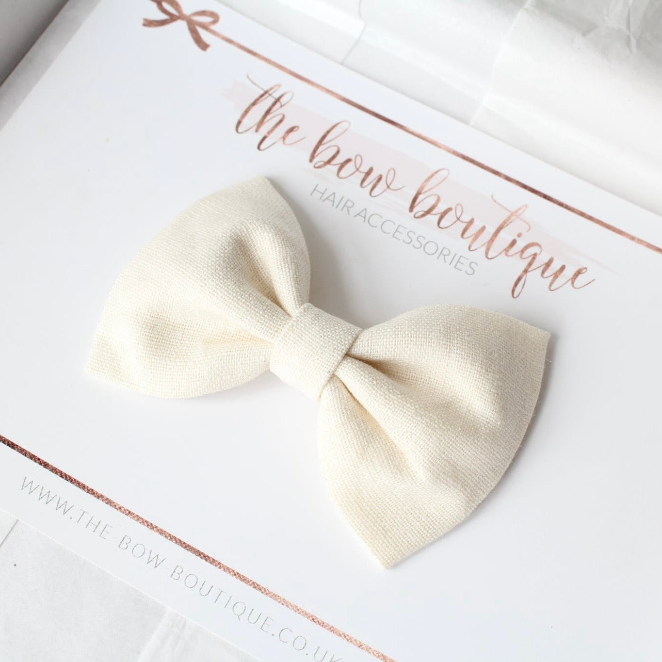Cottage linen bow | 3 Sizes | 13 Colours | Clip, headband or bobble