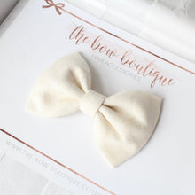 Load image into Gallery viewer, Cottage linen bow | 13 Colours | Clip or headband