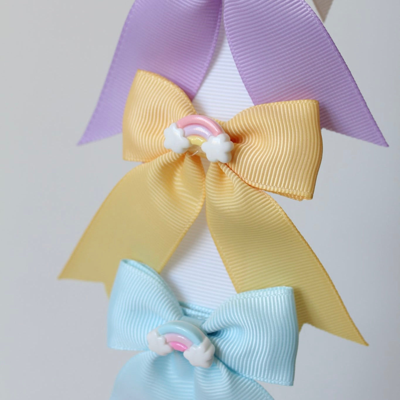 Rainbow long tail pinch bows | 6 colours | Clip or bobble