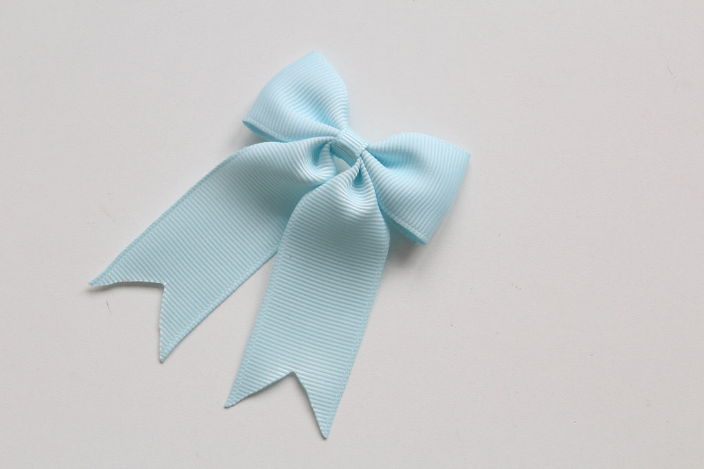 Personalised tail pinch ribbon bows | 33 colours | Clip or bobble