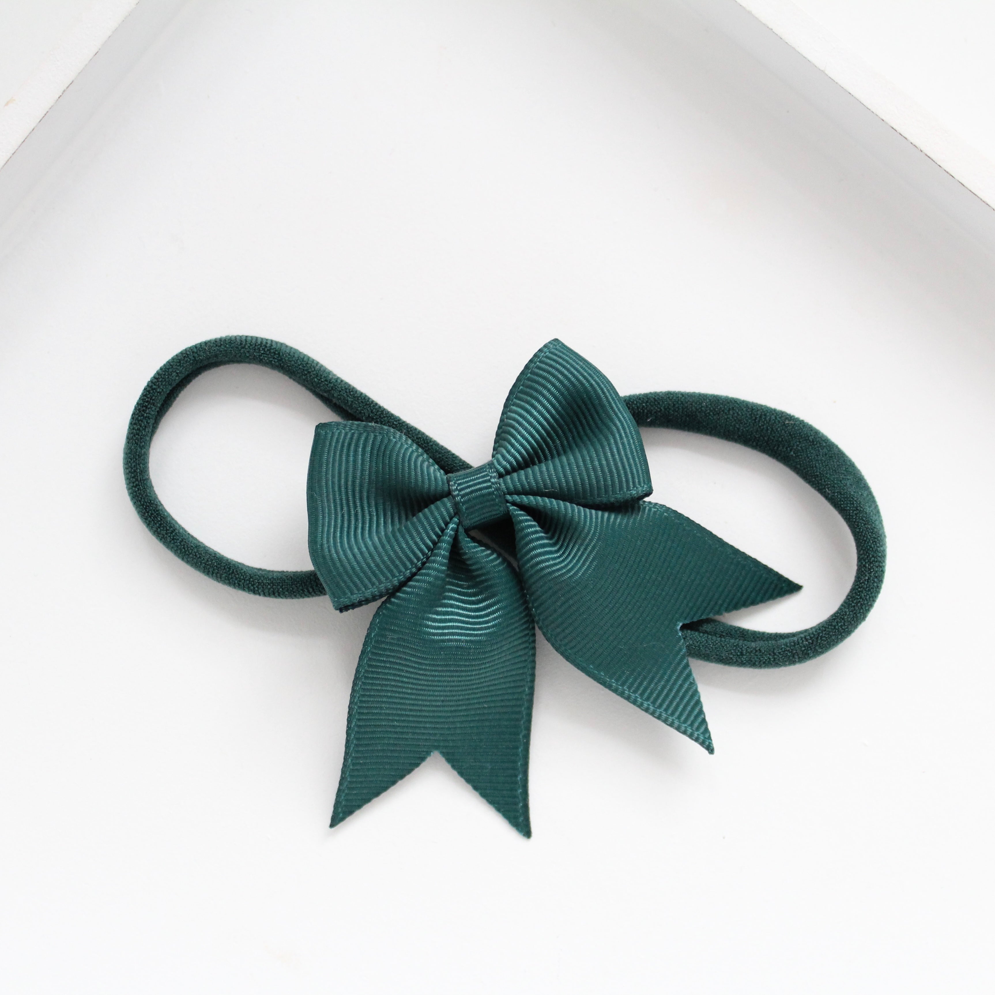 Personalised short tail pinch ribbon bow headbands | 28 colours