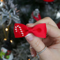 Red candy cane pinch bow | 2 sizes | Clip or headband
