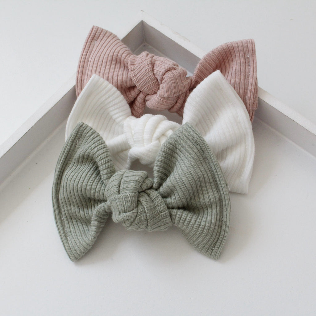 Large jersey ribbed knot bows | 20 Colours