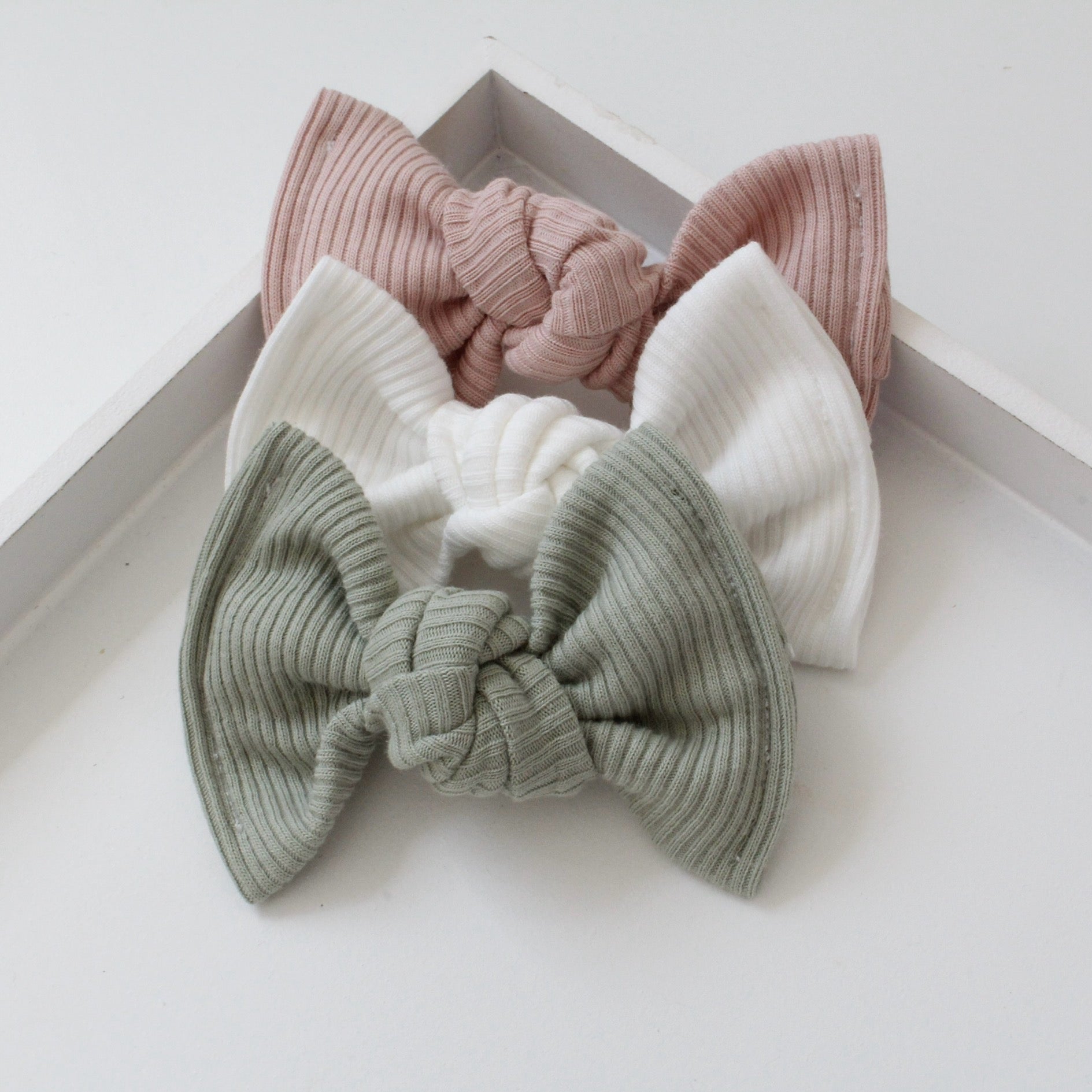 Large jersey ribbed knot bows | 20 Colours