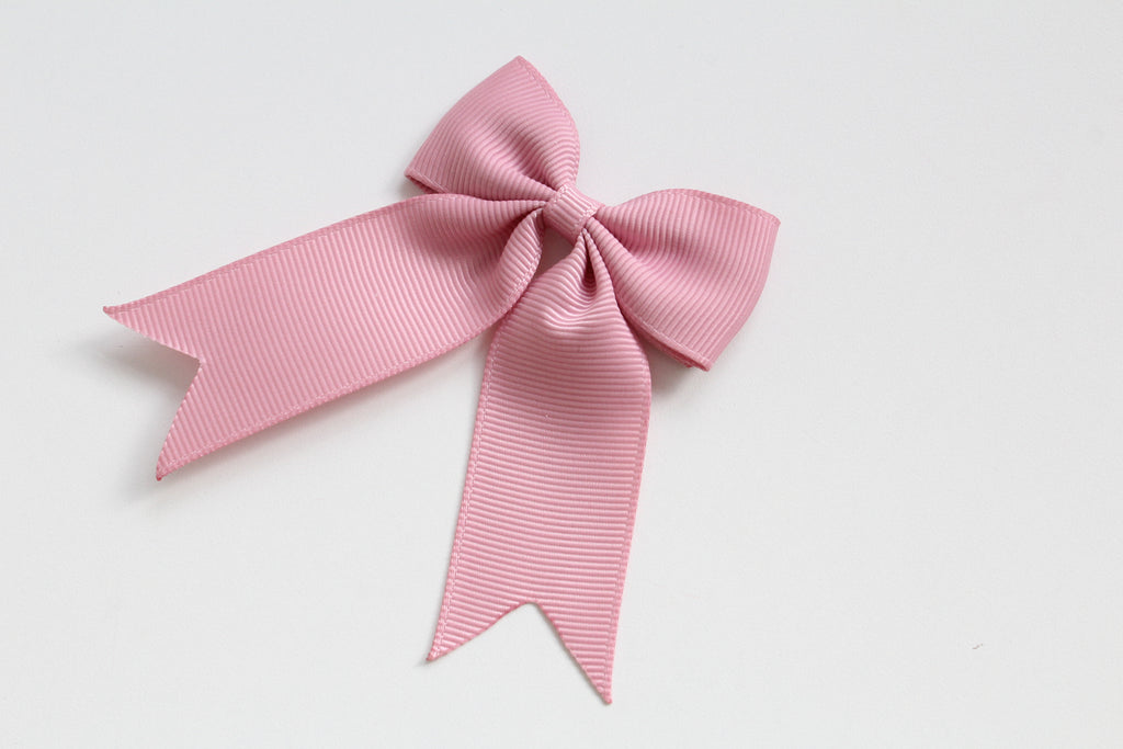Personalised tail pinch ribbon bows | 33 colours | Clip or bobble