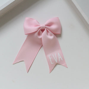 Personalised tail pinch ribbon bows 33 colours