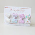 Petite deluxe set of 4 bows l clips or bobbles
