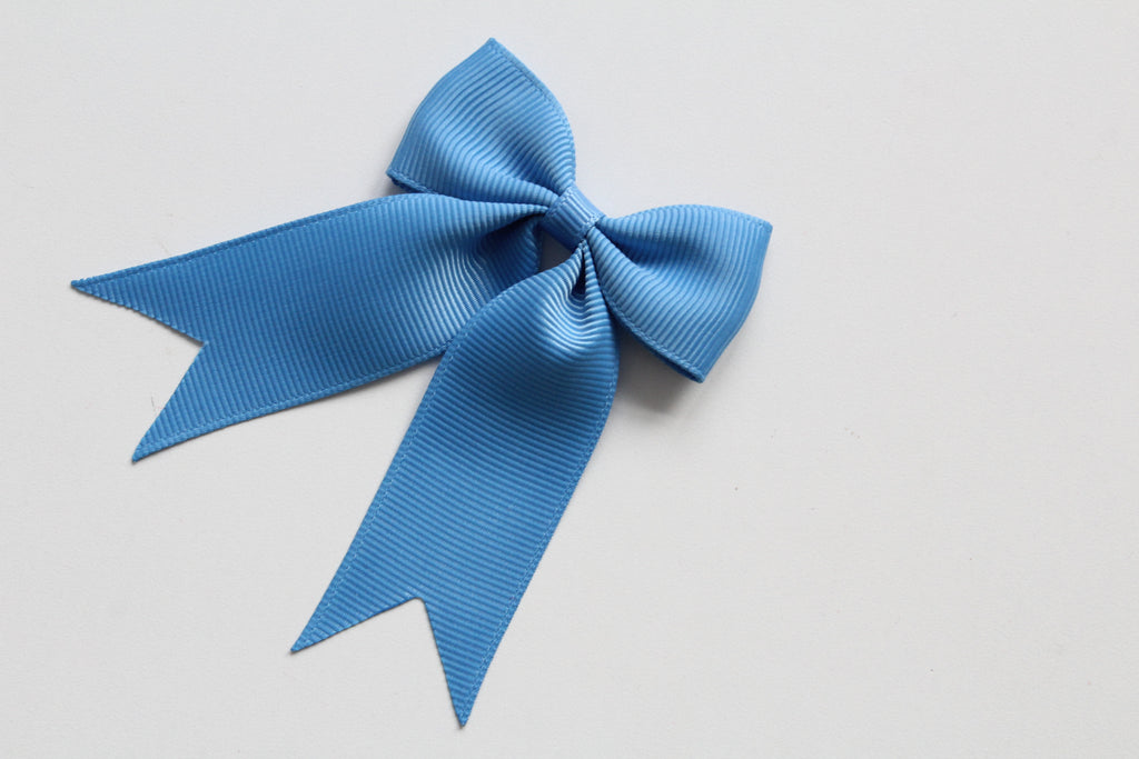 Personalised tail pinch ribbon bows | 33 colours | Clip or bobble