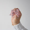 Short tail pink & blue floral bow