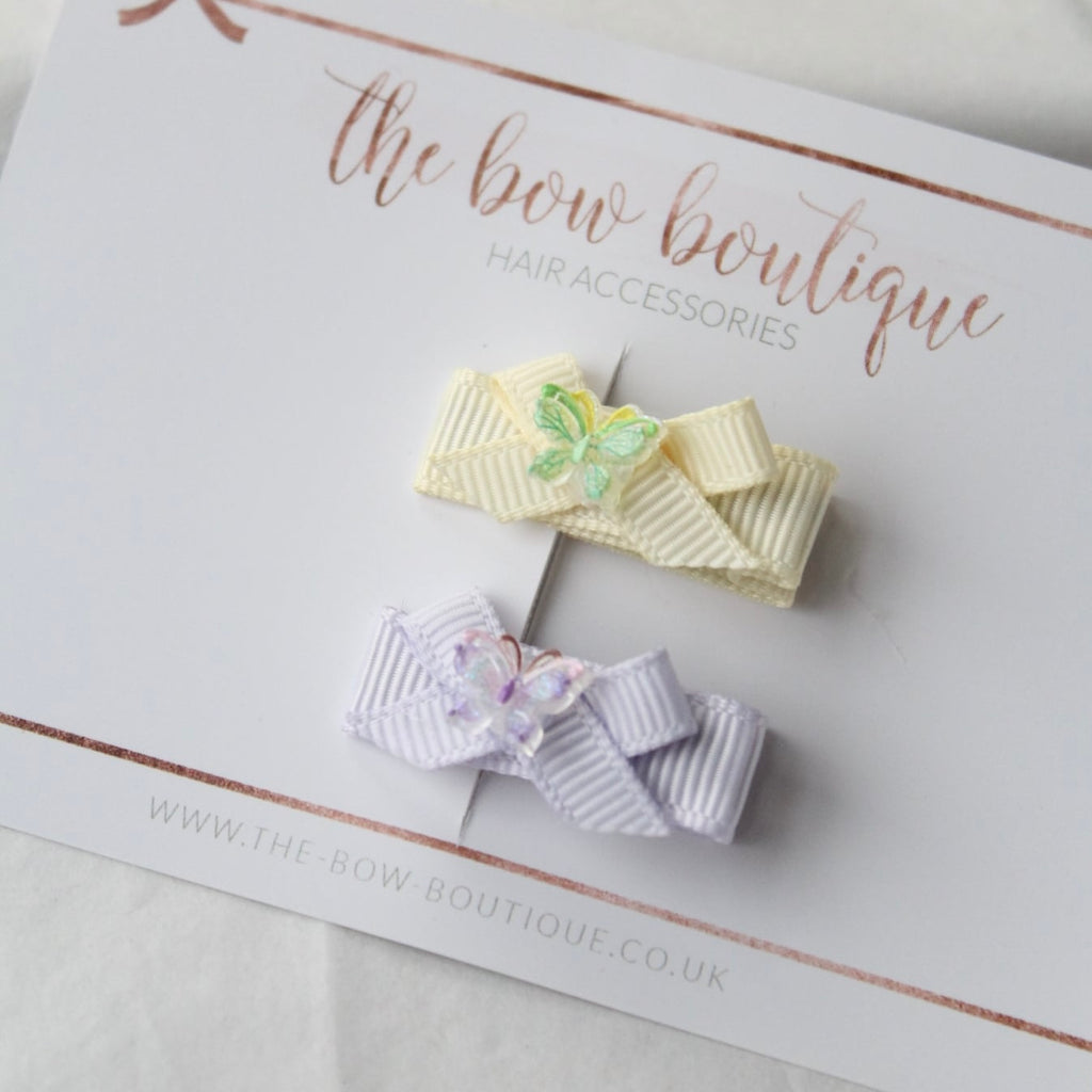 My first pastel ribbon butterfly clips | 5 Colours