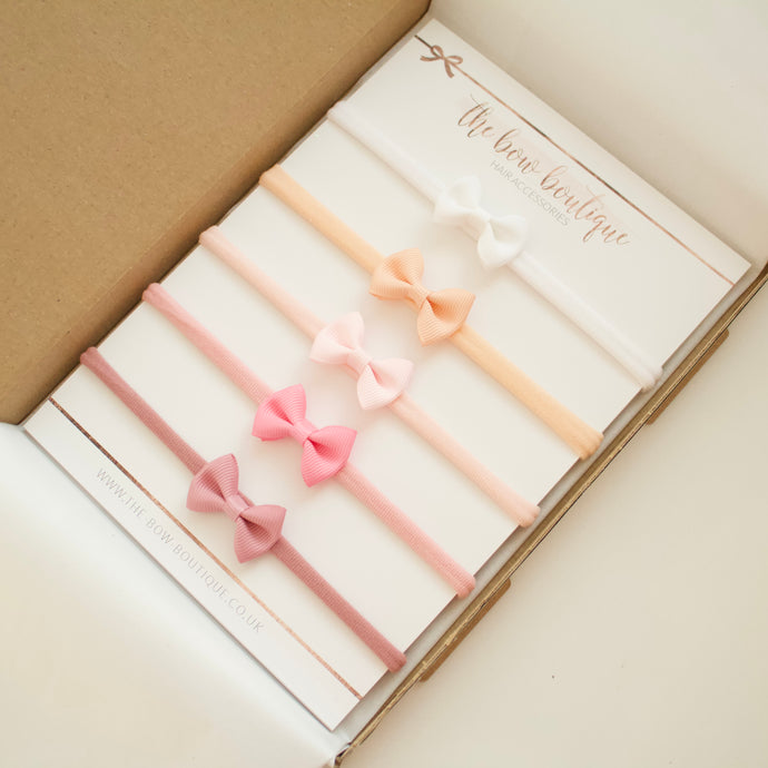 Petite tiny baby pinch headband set
