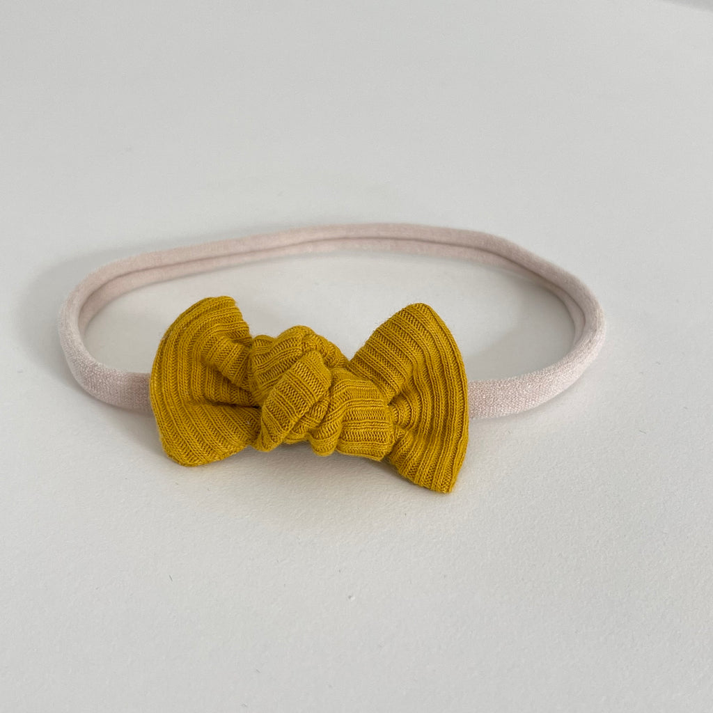 Petite jersey ribbed knot bows | 20 Colours | Clip, headband or bobble