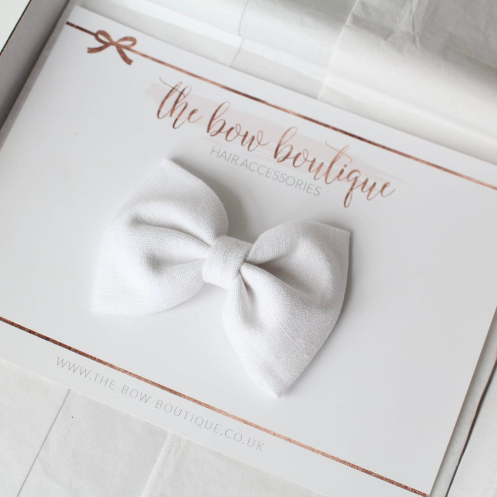 Cottage linen bow | 3 Sizes | 13 Colours | Clip, headband or bobble