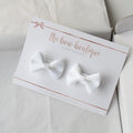 My first pigtail clip set | White mini pinch bow