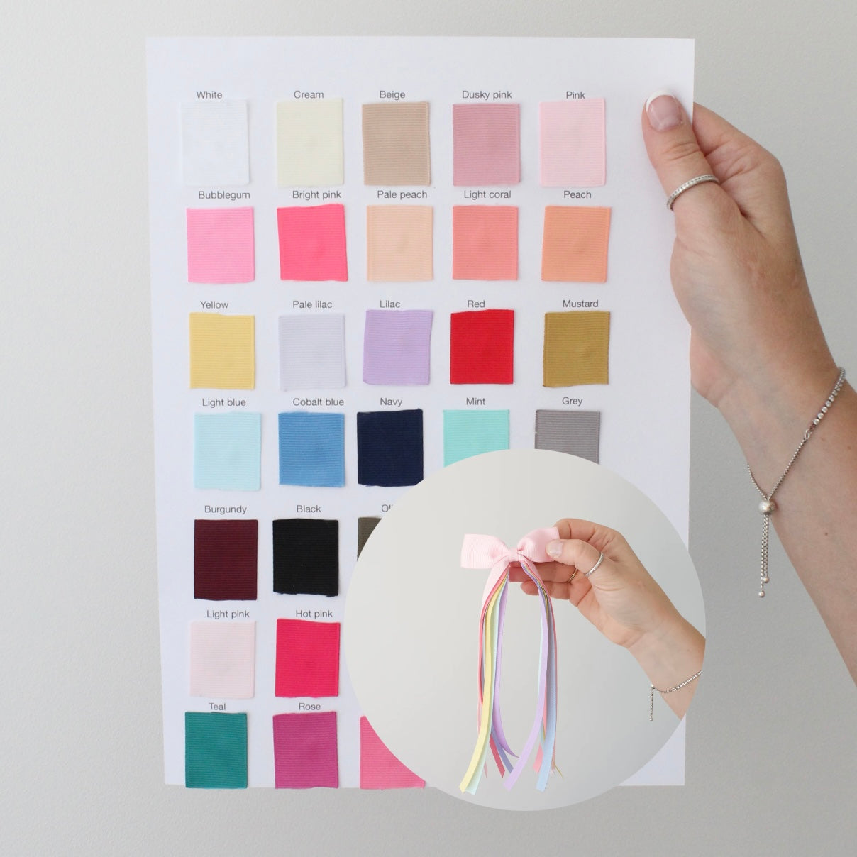 Design your own - tail pinch ribbon bow | 2 sizes | Clip or bobble