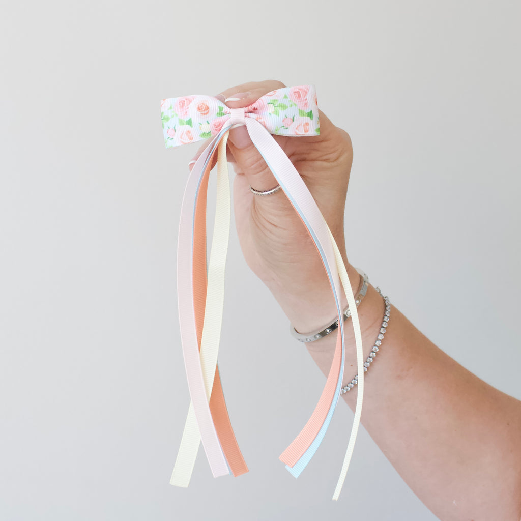 Tail pinch ribbon bow | 2 sizes | Clip or bobble