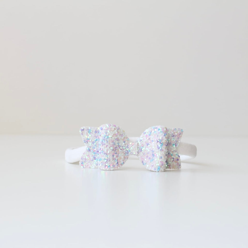 Small chunky glitter bows | 22 Colours | Clip or headband