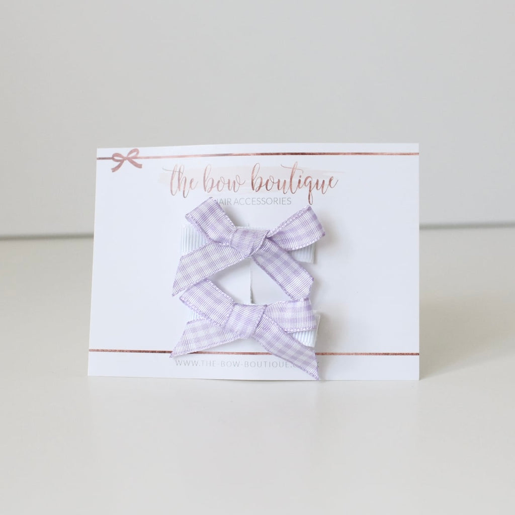School gingham hand tied clips | 9 Colours