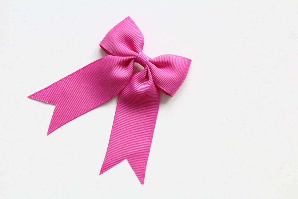 Personalised tail pinch ribbon bows | 33 colours | Clip or bobble