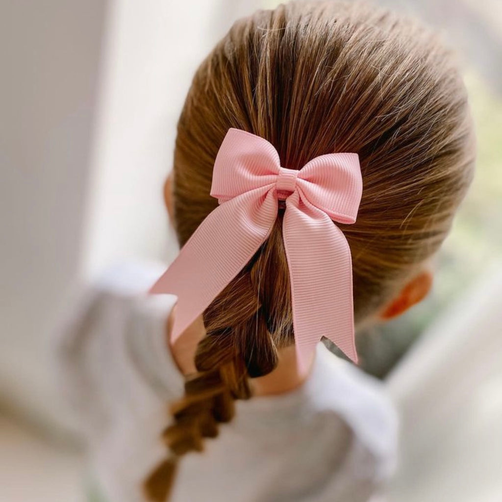 Personalised tail pinch ribbon bows | 33 colours | Clip or bobble
