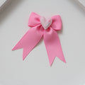 Love you heart tail ribbon bows | 2 colours | Clip or bobble