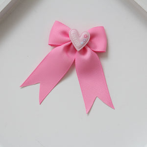 Love you heart tail ribbon bows