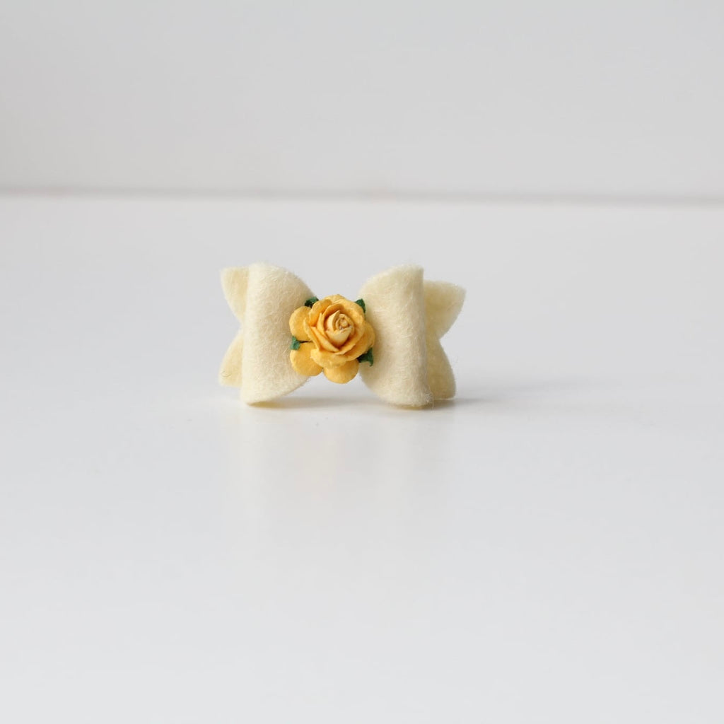Petite felt flower bows | 11 colours | Clip or bobble