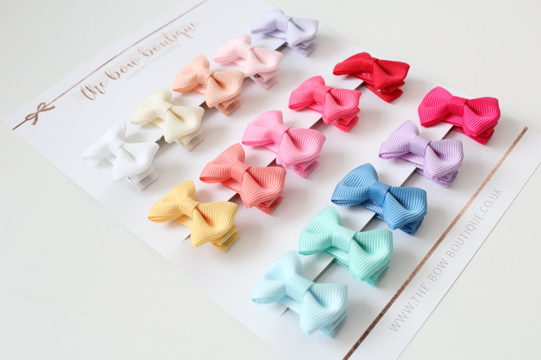 Summer set of 15 mini pinch bows | clips or bobbles