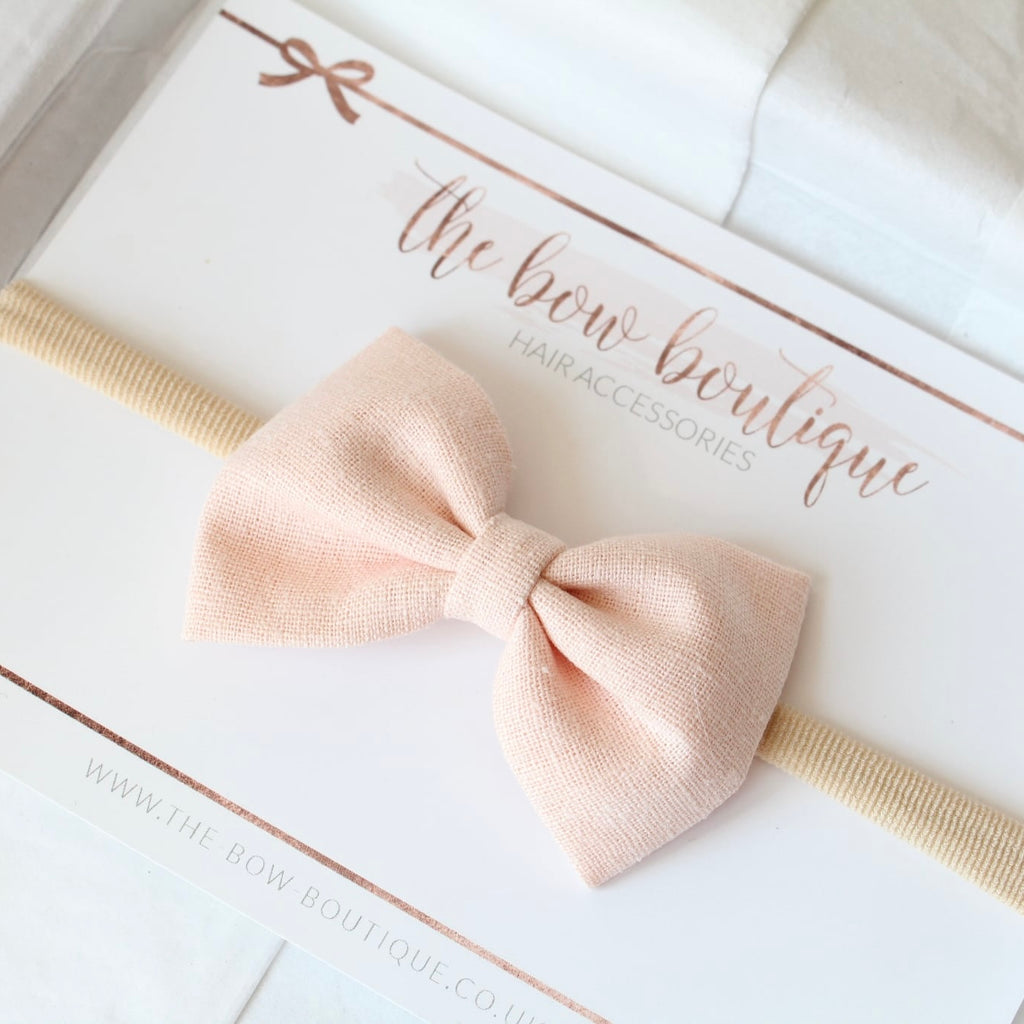 Cottage linen bow | 3 Sizes | 13 Colours | Clip, headband or bobble