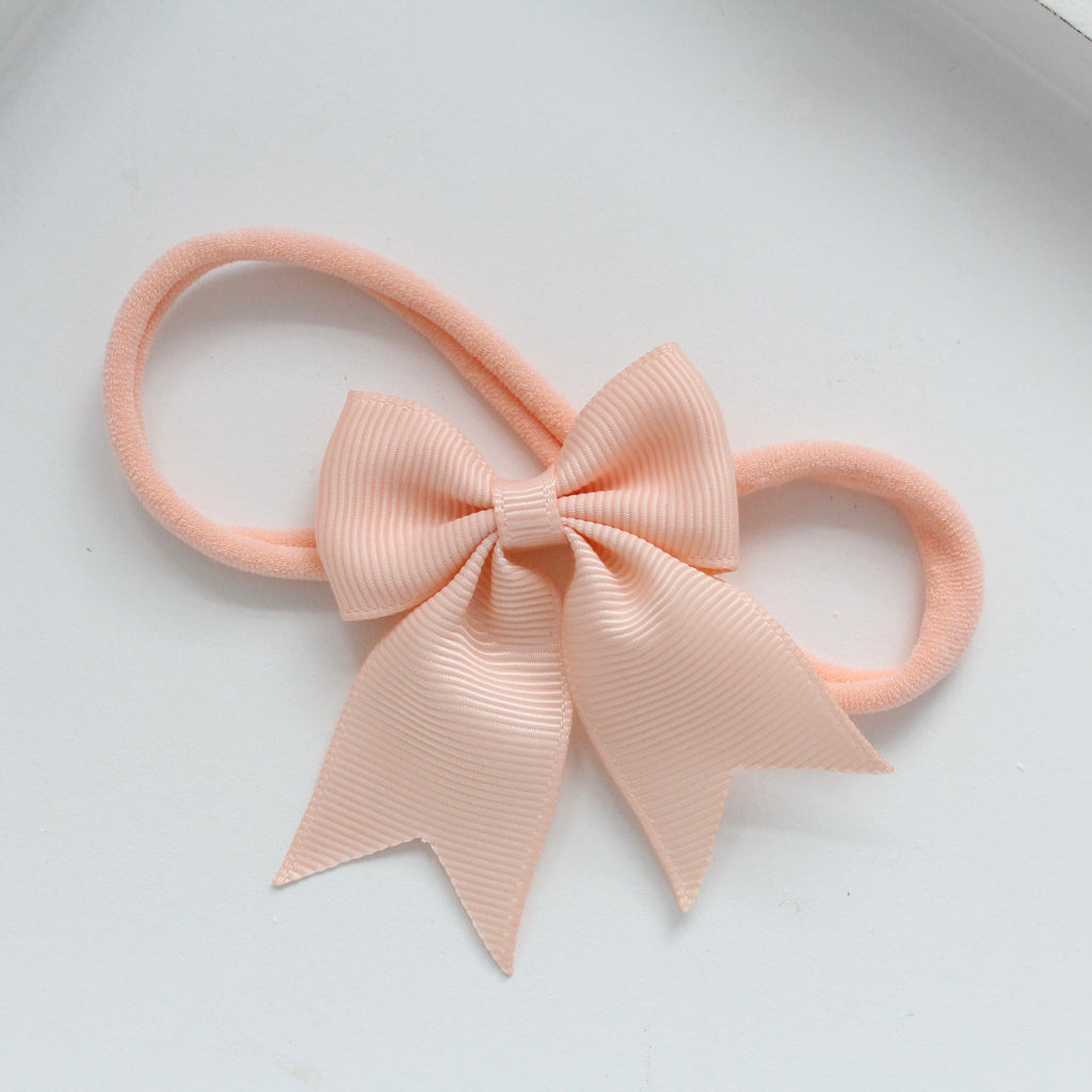 Short tail pinch ribbon bow headbands | 28 colours