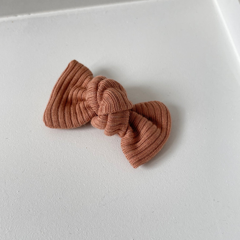 Petite jersey ribbed knot bows | 20 Colours | Clip, headband or bobble