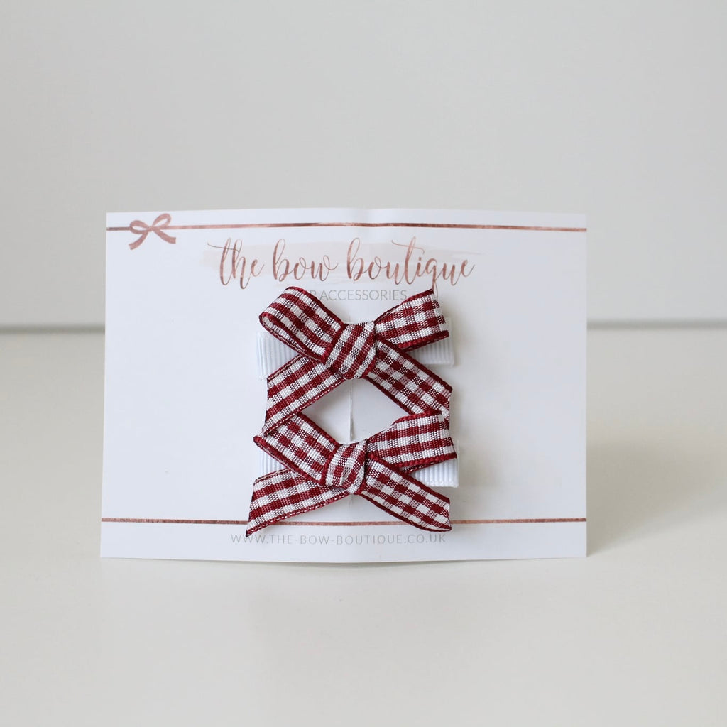 School gingham hand tied clips | 9 Colours