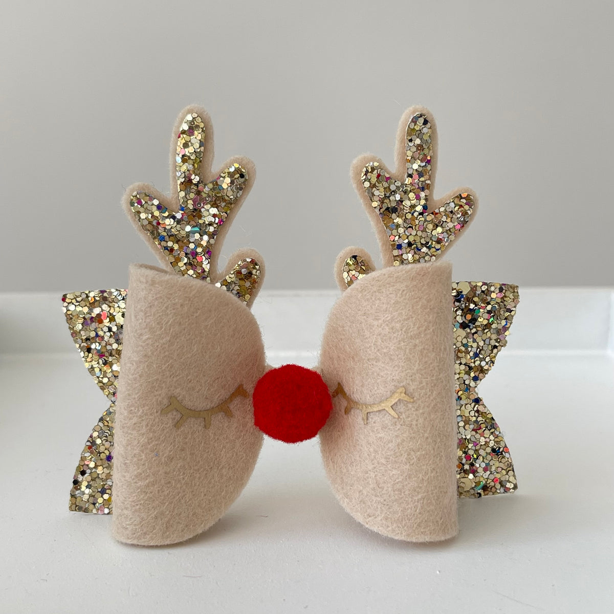 Christmas reindeer bows | Clip or headband