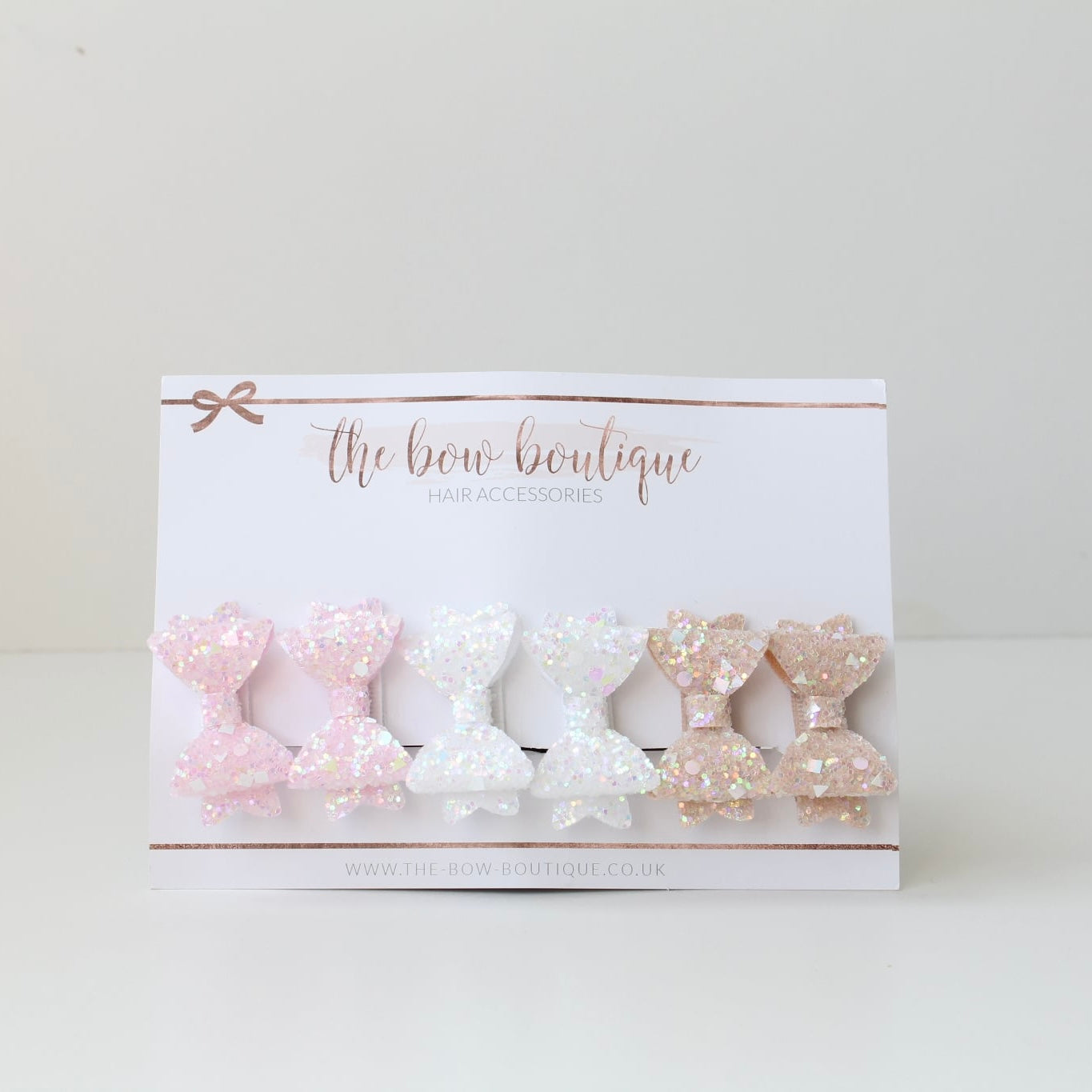 Set of pigtail glitter bows | clips or bobbles