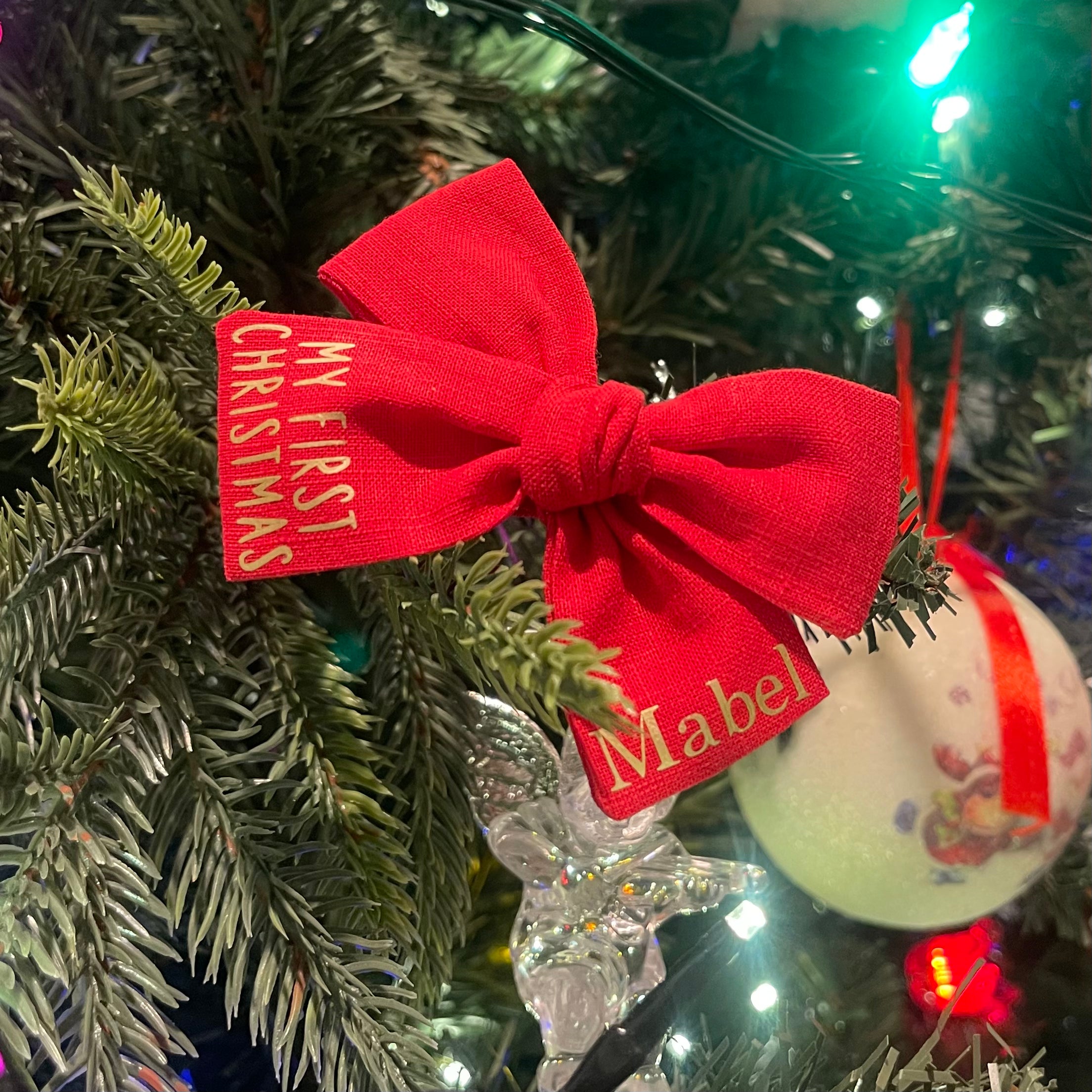 My first Christmas personalised Bow | Clip, headband or bobble