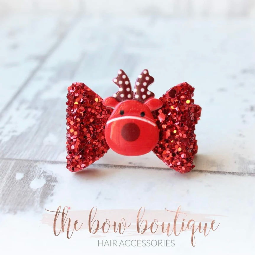 Mini baby reindeer bow | Clip or bobble