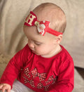 Personalsied santa bow | Clip or headband