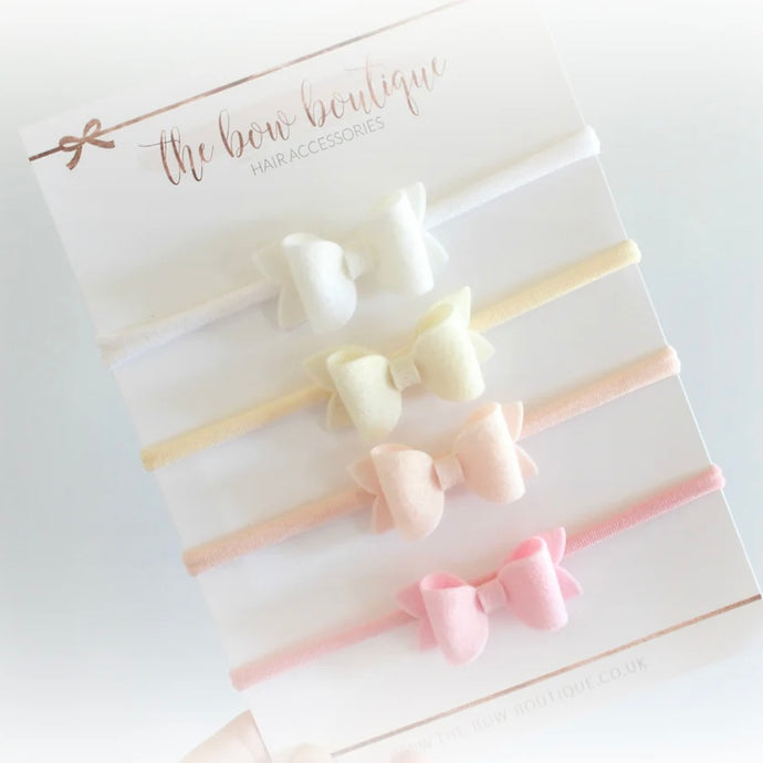 Mini deluxe felt nylon headband set