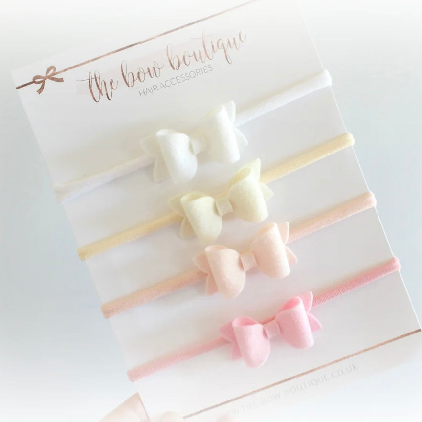 Mini deluxe felt nylon headband set