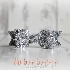 Silver small glitter bows