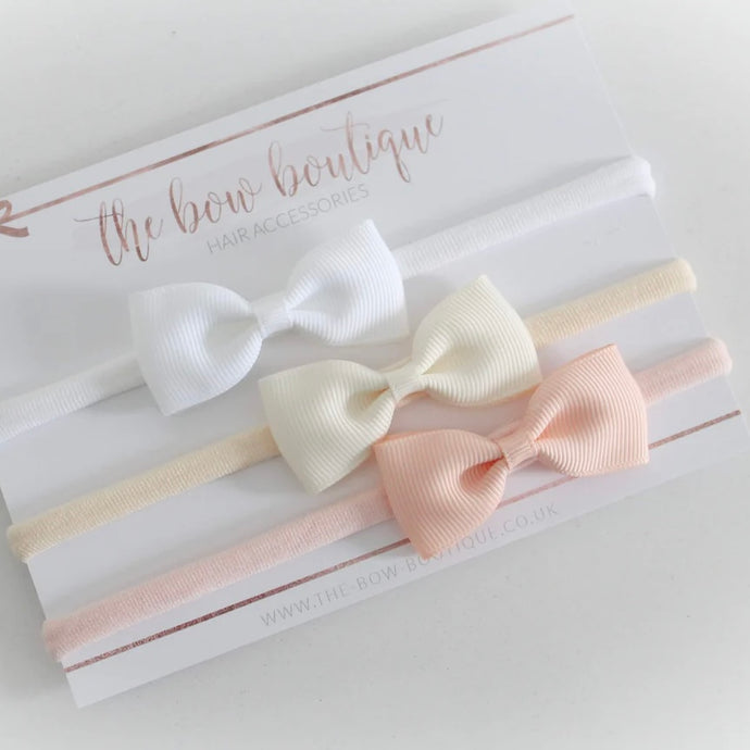 Pinch bow headband set