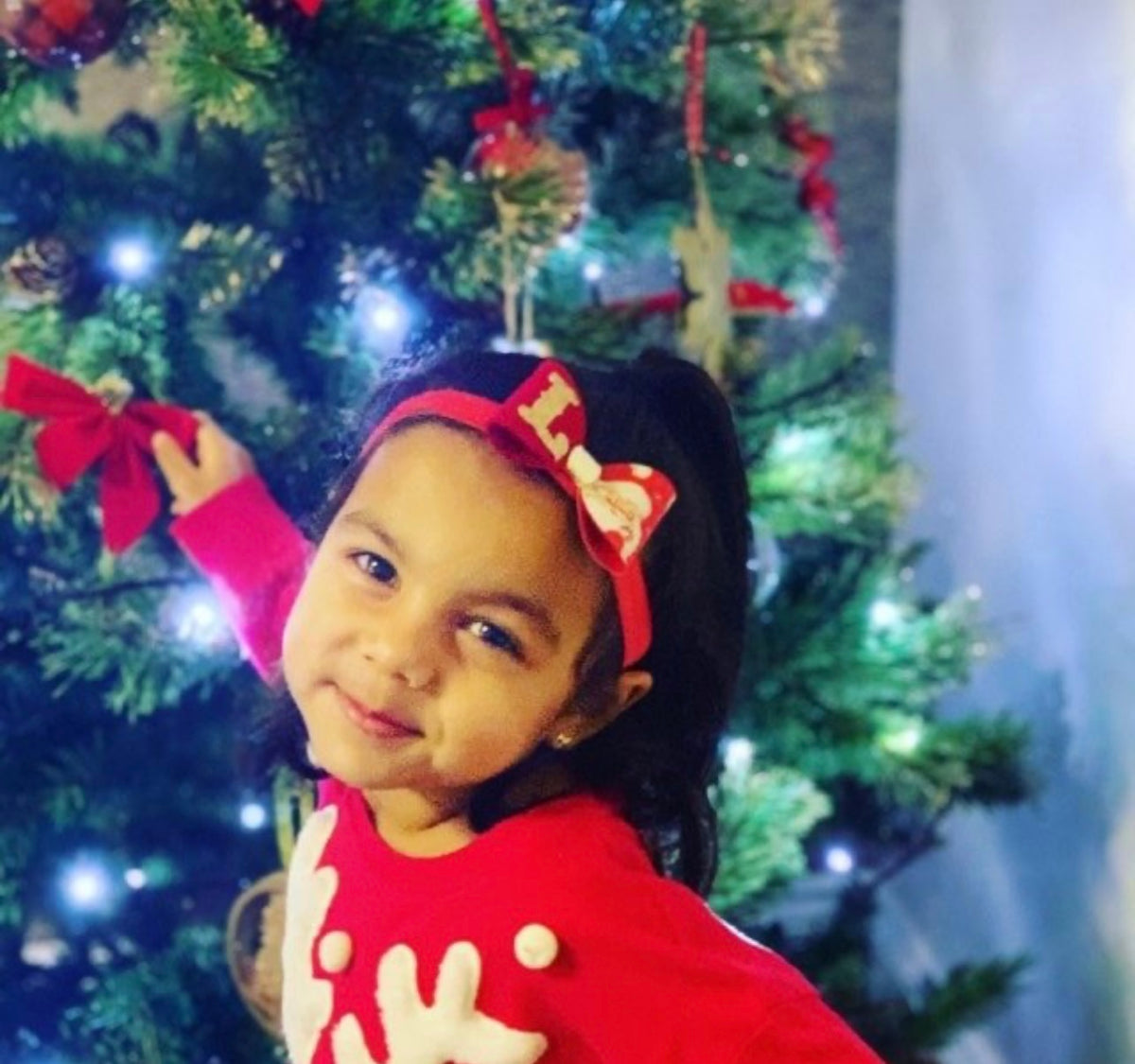 Personalsied santa bow | Clip or headband