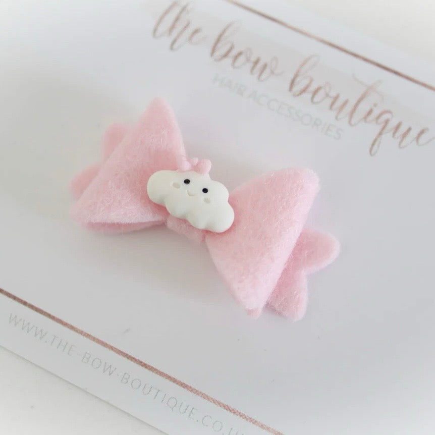 Limited edition pink cloud mini baby bow | clip or bobble