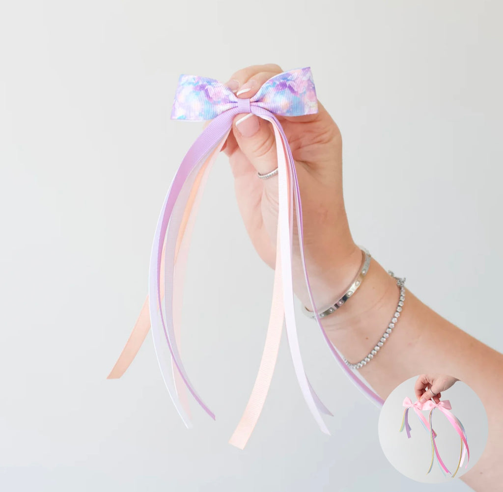 Tail pinch ribbon bow | 2 sizes | Clip or bobble