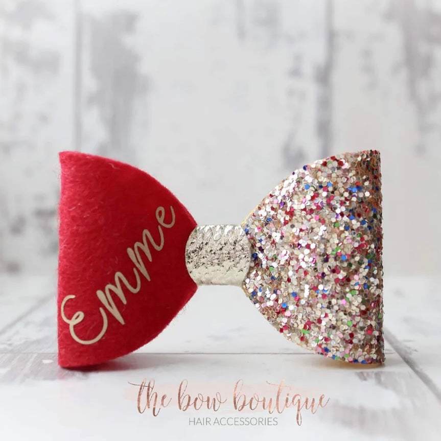 Christmas personalised bow | Clip or headband