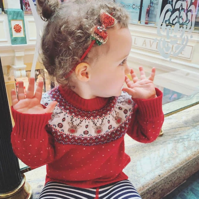 Christmas candy cane glitter bows